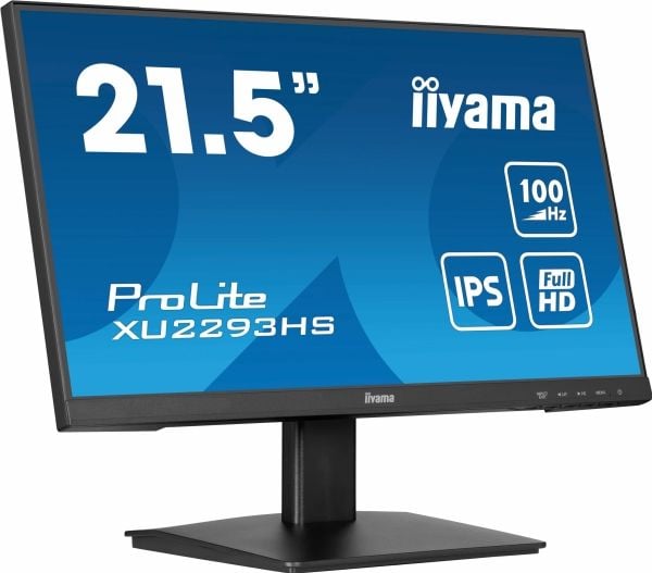 iiyama ProLite XU2293HS-B6 - LED-skjerm - 22" - 1920 x 1080 Full HD (1080p) @ 100 Hz - IPS - 300 cd/m² - 1000:1 - 1 ms - HDMI, DisplayPort - høytta...