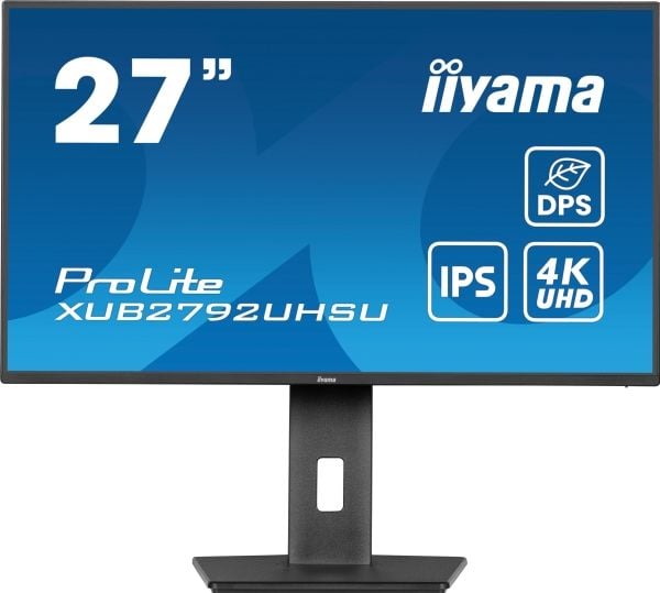 iiyama ProLite XUB2792UHSU-B6 - LED-skjerm - 27" - 3840 x 2160 4K @ 60 Hz - IPS - 350 cd/m² - 1300:1 - 4 ms - HDMI, DisplayPort, USB-C - høyttalere...