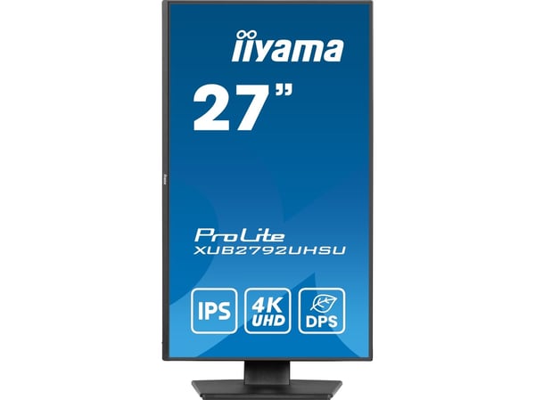 iiyama ProLite XUB2792UHSU-B6 - LED-skjerm - 27" - 3840 x 2160 4K @ 60 Hz - IPS - 350 cd/m² - 1300:1 - 4 ms - HDMI, DisplayPort, USB-C - høyttalere...