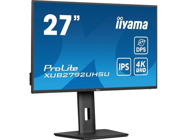 iiyama ProLite XUB2792UHSU-B6 - LED-skjerm - 27" - 3840 x 2160 4K @ 60 Hz - IPS - 350 cd/m² - 1300:1 - 4 ms - HDMI, DisplayPort, USB-C - høyttalere...