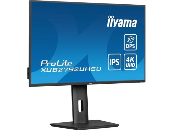 iiyama ProLite XUB2792UHSU-B6 - LED-skjerm - 27" - 3840 x 2160 4K @ 60 Hz - IPS - 350 cd/m² - 1300:1 - 4 ms - HDMI, DisplayPort, USB-C - høyttalere...