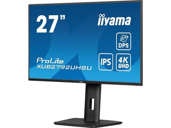 iiyama ProLite XUB2792UHSU-B6 - LED-skjerm - 27" - 3840 x 2160 4K @ 60 Hz - IPS - 350 cd/m² - 1300:1 - 4 ms - HDMI, DisplayPort, USB-C - høyttalere...
