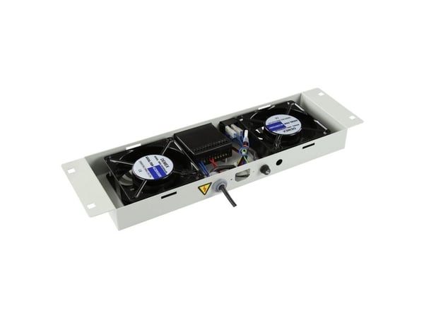 Lanview by Logon - Rackvifte - digital, 4 fans - med termostat - takmonterbar - hvit, RAL 7035 - 1U
