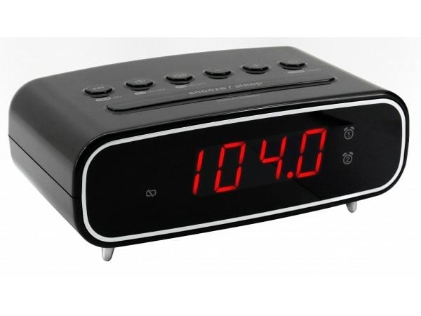 Soundmaster UR111SW, Digital vekkerklokke, FM, PLL, LED, DC/batteri, CR2032, 5 V