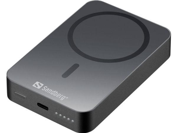 Sandberg 1000 ALU - Trådløs nødlader - Li - 10000 mAh - 38.5 Wh - 20 watt - 3 A (USB-C)