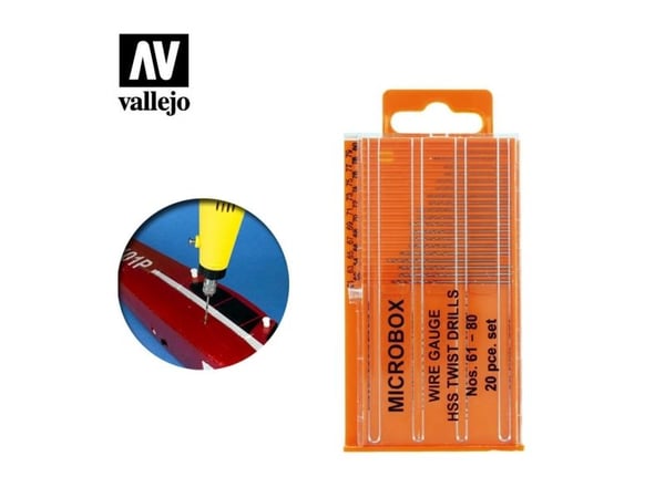 Vallejo T01002, Drill, Tre, Stål, Oransje, Rustfritt stål, Hengende boks, 20 stykker
