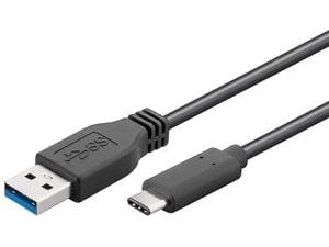 goobay - USB-kabel - USB-type A (hann) til USB-C (hann) - USB 3.1 - 1 m - svart