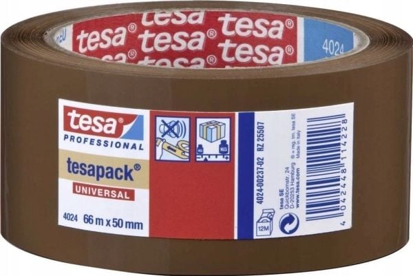 TESA Professional 4024 tesapack Universal, Brun, Kartong, Polypropylen (PP), 66 m, 5 cm