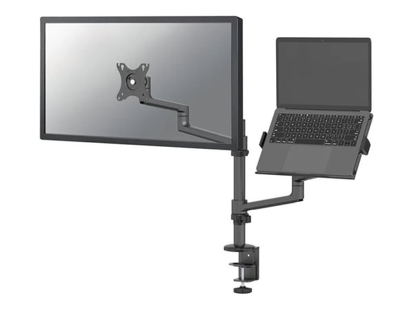 Neomounts DS20-425BL2 - Monteringssats (bordsfäste, skrivbordsgenomföring, anteckningsboksfack, bildskärmsarm, VSA-adapter, arm för bärbar dator) -...