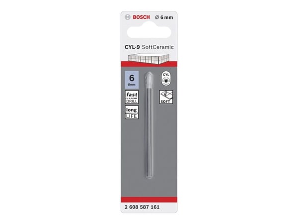 Bosch CYL-9 - Bor - for soft tile - 6 mm - cylindrical - lengde: 80 mm