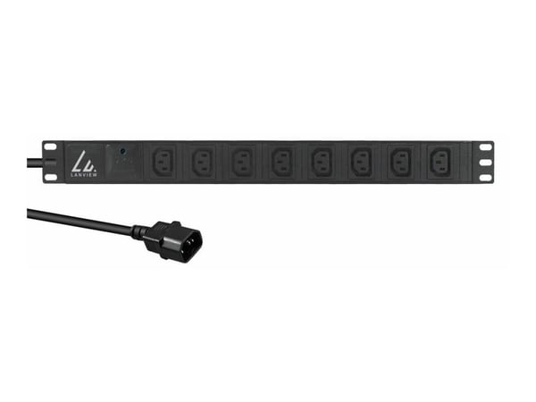 Lanview LVR-2MC14-SPD-C13X8, Perus, 1U, Yksivaiheinen, Vaaka, Alumiini, Musta