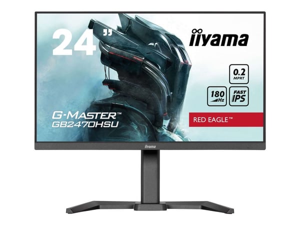iiyama G-MASTER Red Eagle GB2470HSU-B6 - LED-skjerm - gaming - 24" (23.8" synlig) - 1920 x 1080 Full HD (1080p) @ 180 Hz - Fast IPS - 300 cd/m² - 1...