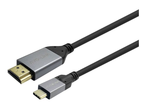 VivoLink - Adapterkabel - 24 pin USB-C hane till HDMI hane - 1 m - svart - 4K60Hz stöd, upp till 18 Gbps dataöverföringshastighet