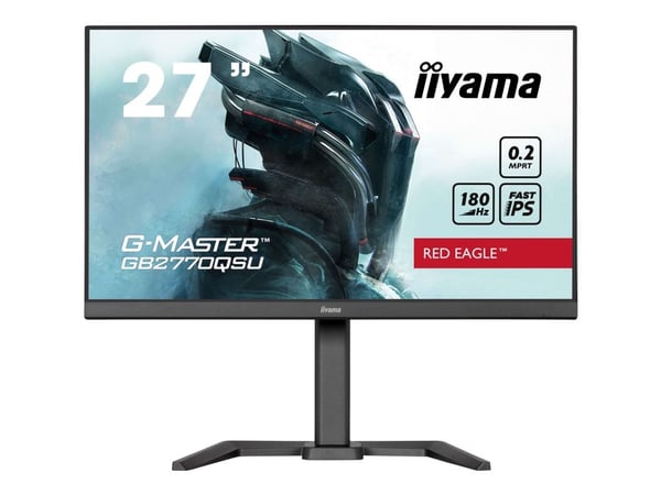 iiyama G-MASTER Red Eagle GB2770QSU-B6 - LED-skjerm - gaming - 27" - 2560 x 1440 WQHD @ 180 Hz - Fast IPS - 400 cd/m² - 1200:1 - 0.2 ms - HDMI, Dis...