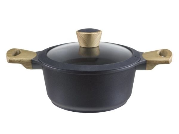 Beper PE.125, Rund, Sort, Aluminium, Tre, Keramisk, Gass, Halogen, Induksjon, Forseglet Plate, 20 cm