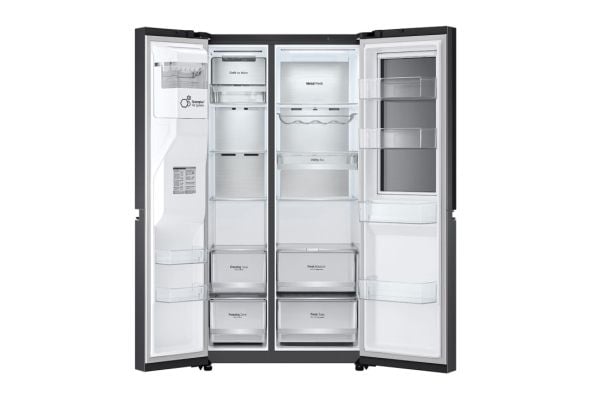 LG GSXB90MCDE - Kjøleskap/fryser - side-ved-side med vannautomat, isdispenser - Wi-Fi - bredde: 91.3 cm - dybde: 73.5 cm - høyde: 179 cm - 635 lite...
