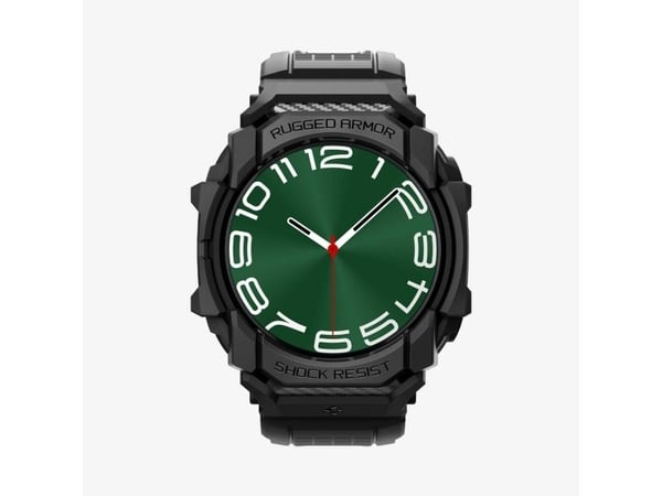 Spigen Rugged Armor Pro, Band, SmartWatch, Sort, Samsung, Galaxy Watch 7 (44mm), Termoplastisk polyuretan (TPU)