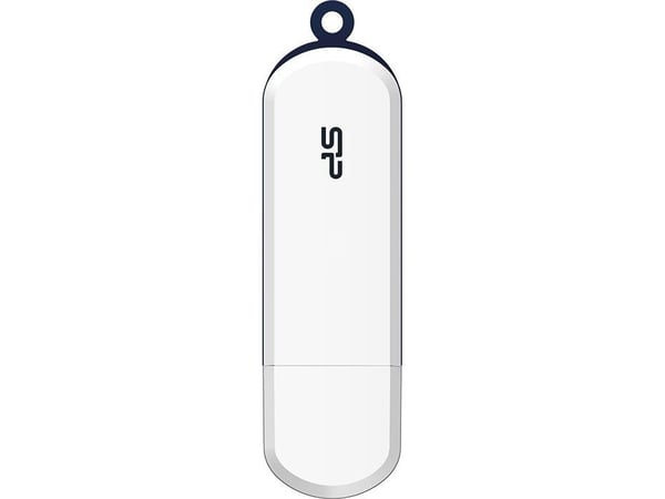 SILICON POWER Blaze B32 - USB-flashstasjon - 128 GB - USB 3.2 Gen 1 - hvit, navy blue trim