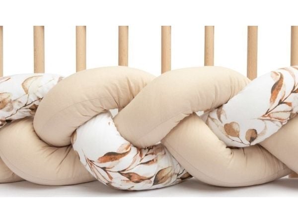 Sensillo flette/kurv til lekeseng beige planter 210 cm