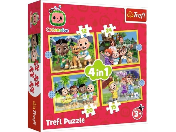 Trefl PUZZLE 4W1 TREFL COCOMELON POZNAJ BOHATEROW PUD8