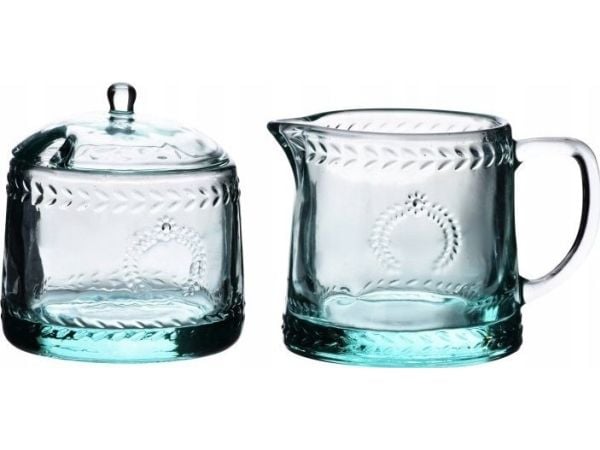 Affek Design ECILA LIGHT sukkerkrukker-sett 9x9x7,3 cm med 300 ml melkeskål