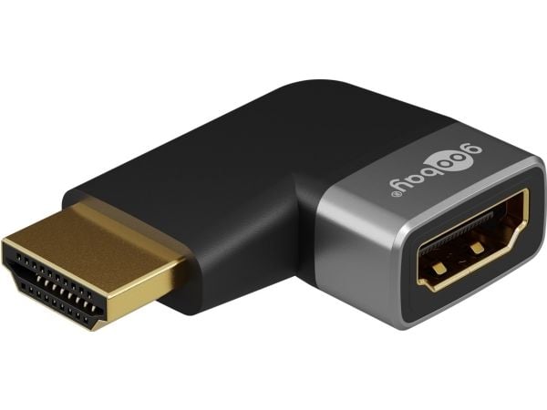 HDMI™-vinkkelisovitin 270° horisontal, 8K @ 60 Hz, guldbelagt