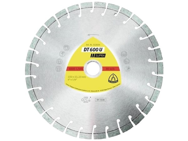 KLINGSPOR SEGMENTAL DIAMOND TARGET 230mm x 2.6mm x 22.2mm SUPRA DT600U, BETONI BETONILAATTA