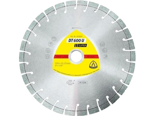 KLINGSPOR SEGMENTAL DIAMOND TARGET 230mm x 2.6mm x 22.2mm SUPRA DT600U, BETONI BETONILAATTA
