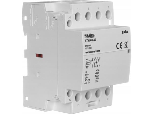Zamel modulaarinen asennuskontaktori 63A 4xZ 244V AC/DC tyyppi: STM-63-40/24V EXT10000300