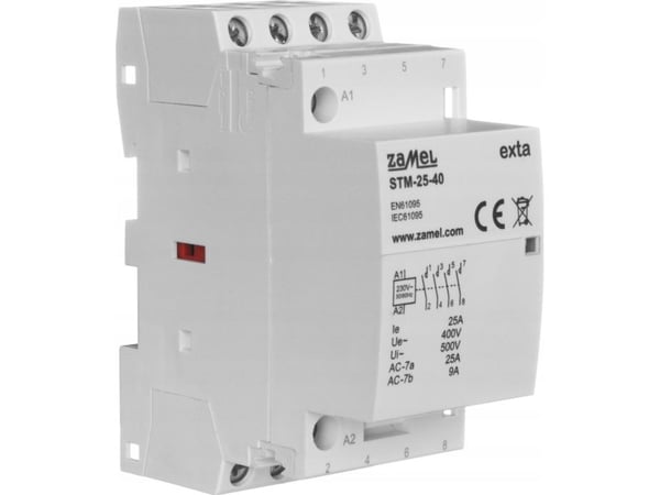 Zamel modulaarinen asennuskontaktori 25A 4Z 230V AC, tyyppi: STM-25-40 EXT10000295