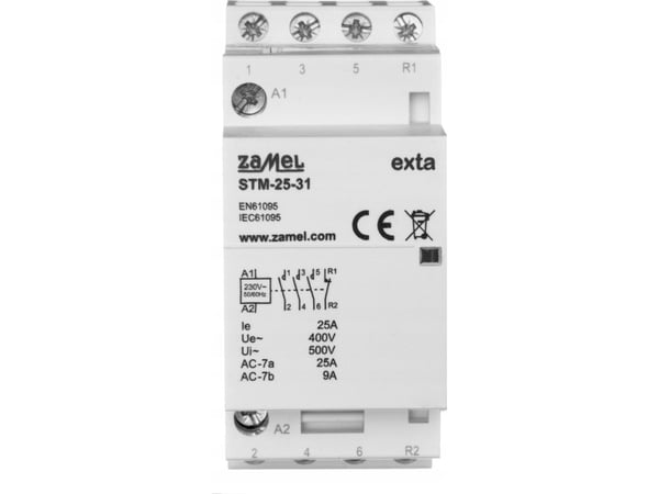 Zamel Modulaarinen kontaktori kela 25A 230V AC 3xZ 1xR TH35 EXTA ZAMEL STM-25-31 EXT10000292