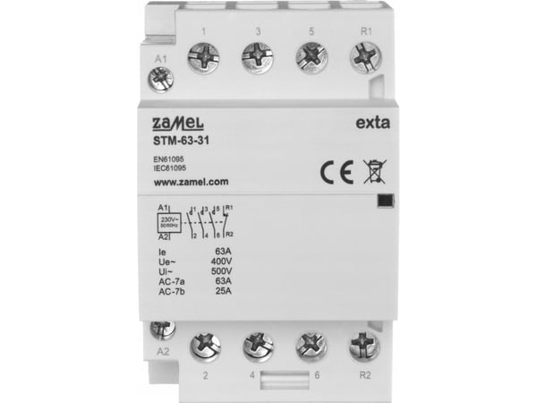 Zamel modulkontaktor 63A 3Z+1R 230V AC type STM-63-31 EXT10000301