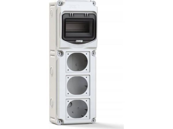KPL RAKENNUSPANEELI FLEX, 6-MOD, 3 REIKÄÄ PISTORASIOITA VARTEN , MATERIAALI ABS IP66/67, 15850603