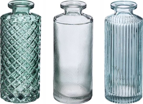 Atmosphera ENKEL glassvase, sett med 3 stk