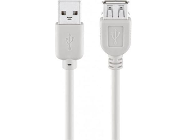 Goobay USB Verl AA 500 HiSpeed 2.0 5m, 5 m, USB A, USB A, Hankjønn/hunkjønn, Grå