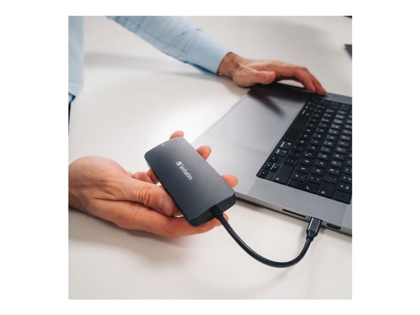 Verbatim CMH-05, USB Type-C, HDMI, RJ-45, USB 3.2 Gen 1 (3.1 Gen 1) Type-C, USB Type-C, 5000 Mbit/s, 60 Hz, Silver, Akrylnitrilbutadienstyren, Alum...