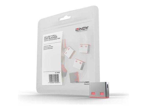 Lindy USB Port Blocker - USB-portsperrer - rød (en pakke 10)