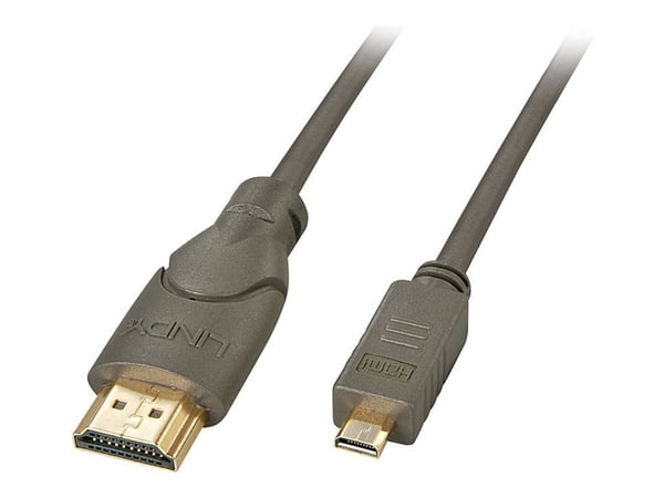 Lindy 41350, 0,5 m, HDMI-tyyppi A (vakio), HDMI-tyyppi D (mikro), 3D, 10,2 Gbit/s, musta