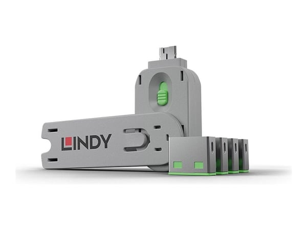 Lindy USB Port Blocker - USB-portsperrer - grønn