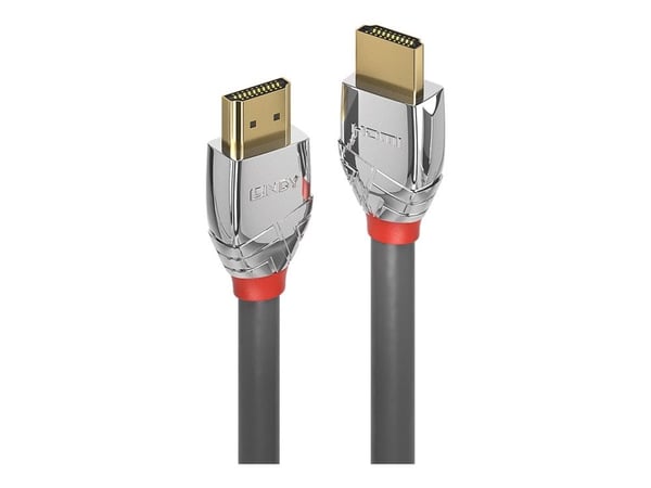Lindy Cromo Line Standard - HDMI-kabel med Ethernet - HDMI hann til HDMI hann - 10 m - trippel beskyttelse - grå støvler - 4K-støtte