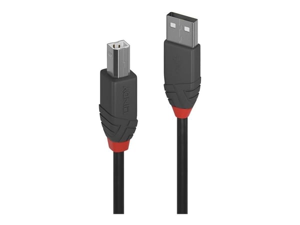 Lindy Anthra Line - USB-kabel - USB (hann) til USB-type B (hann) - USB 2.0 - 3 m - rund - svart