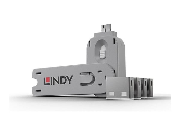 Lindy USB Port Blocker - USB-portsperrer - hvit