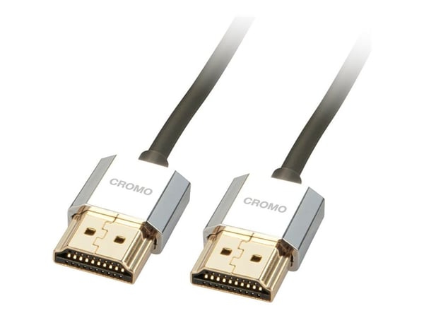Lindy CROMO Slim High Speed HDMI Cable with Ethernet - HDMI-kabel med Ethernet - HDMI hann til HDMI hann - 2 m - skjermet tvunnet parkabel (STP)