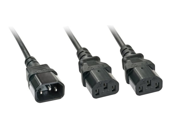 Lindy 30039, 2 m, C14 liitin, 2 x C13 liitin