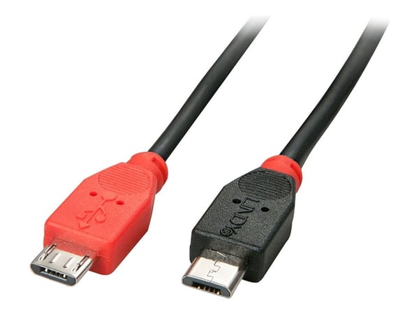 Lindy - USB-kaapeli - Micro-USB tyyppi B (uros) - Micro-USB tyyppi B (uros) - USB 2.0 - 2 m - musta