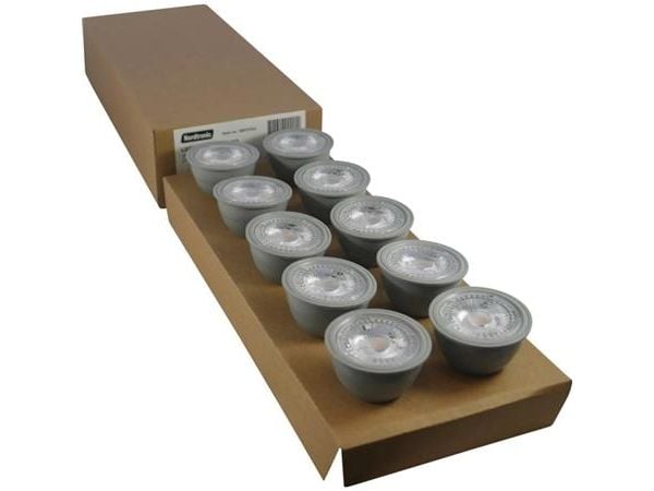 NORDTRONIC LED lyskilde GU10 4,8W, 4000K, 430 lumen, dæmpbr (10 stk. pakke)