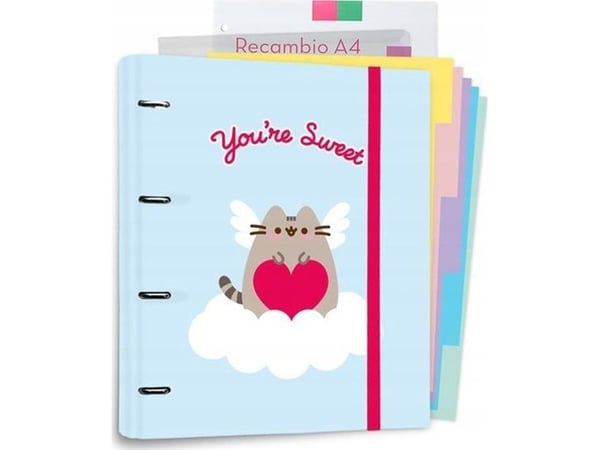 Ringperm Pusheen Pusheen - A4 ringperm fra Purrfect Love med ark (4 ringer, strikk)