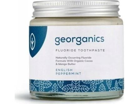 Georganics Georganics, økologisk tannkrem med fluor i en krukke, engelsk peppermynte, 60ml