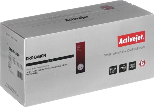Activejet DRO-B430AN Printer OKI black, Kompatibel, OKI, OKI: B410d, B410dn, B430d, B430dn, B440dn, MB460, MB470, MB480., 1 stykker, 25000 sider, L...