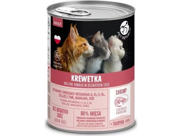 Pet Republic PetRepublic biter i saus med reker 400g for katter